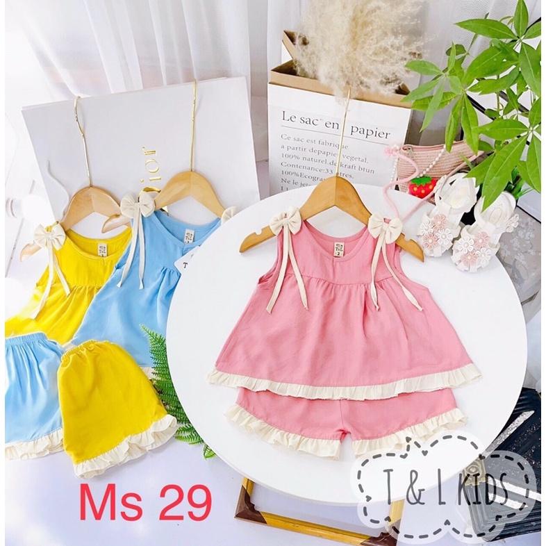 Bộ Quần Áo Thun Cotton 100% Cho Bé Gái 6-19kg