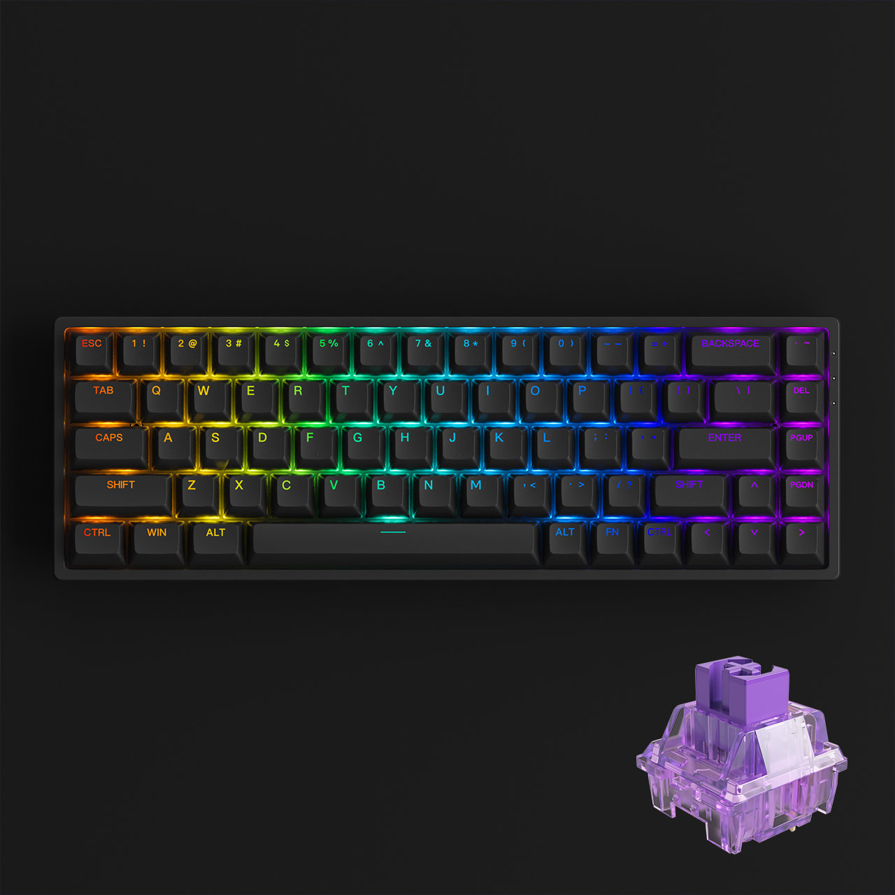 Bàn phím cơ AKKO 3068 v2 RGB – Black/White (Foam tiêu âm / Hotswap / AKKO CS Jelly switch) - Hàng chính hãng