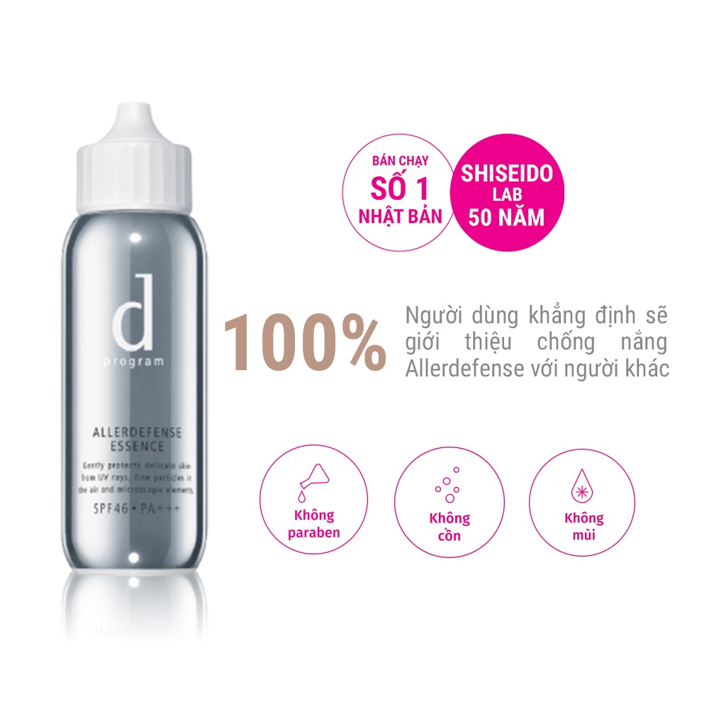 Tinh chất chống nắng D Program bảo vệ da khỏi bụi mịn và ô nhiễm môi trường Allerdefense Essence 40ml