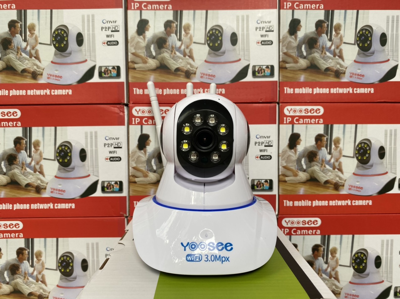 Camera ip Yoosee Wifi 3 Râu 8 Led Có Màu Ban Đêm, xoay 360 độ, Bản Chuẩn 1080Pixel - Hàng Nhập Khẩu