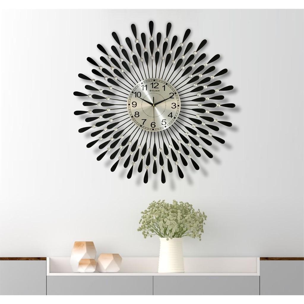 Đồng hồ treo tường GCLOCK loại to KT 750mm cao cấp làm từ kim loại sơn tĩnh điện chạy máy kim trôi chuẩn .