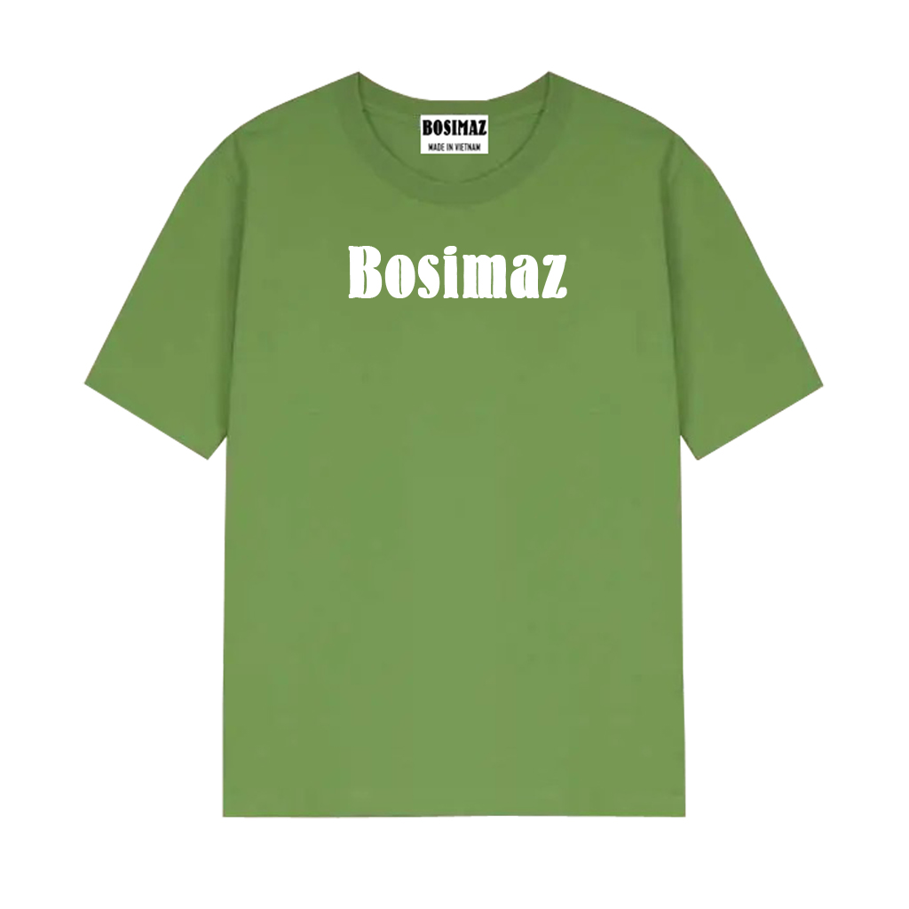 Áo thun Unisex Bosimaz TS012 cổ tròn tay lỡ phom rộng in logo, thun contton 100%, vải đẹp dày, thoáng mát không xù lông