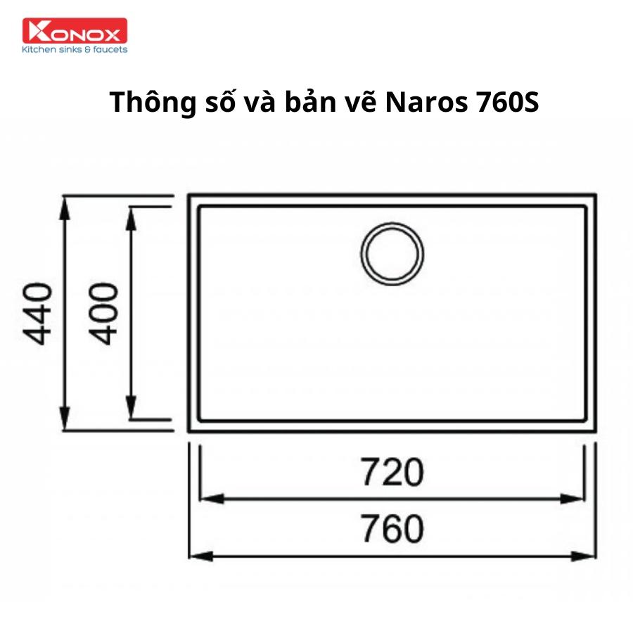 Chậu rửa bát đá KONOX Granite Sink Naros 760S