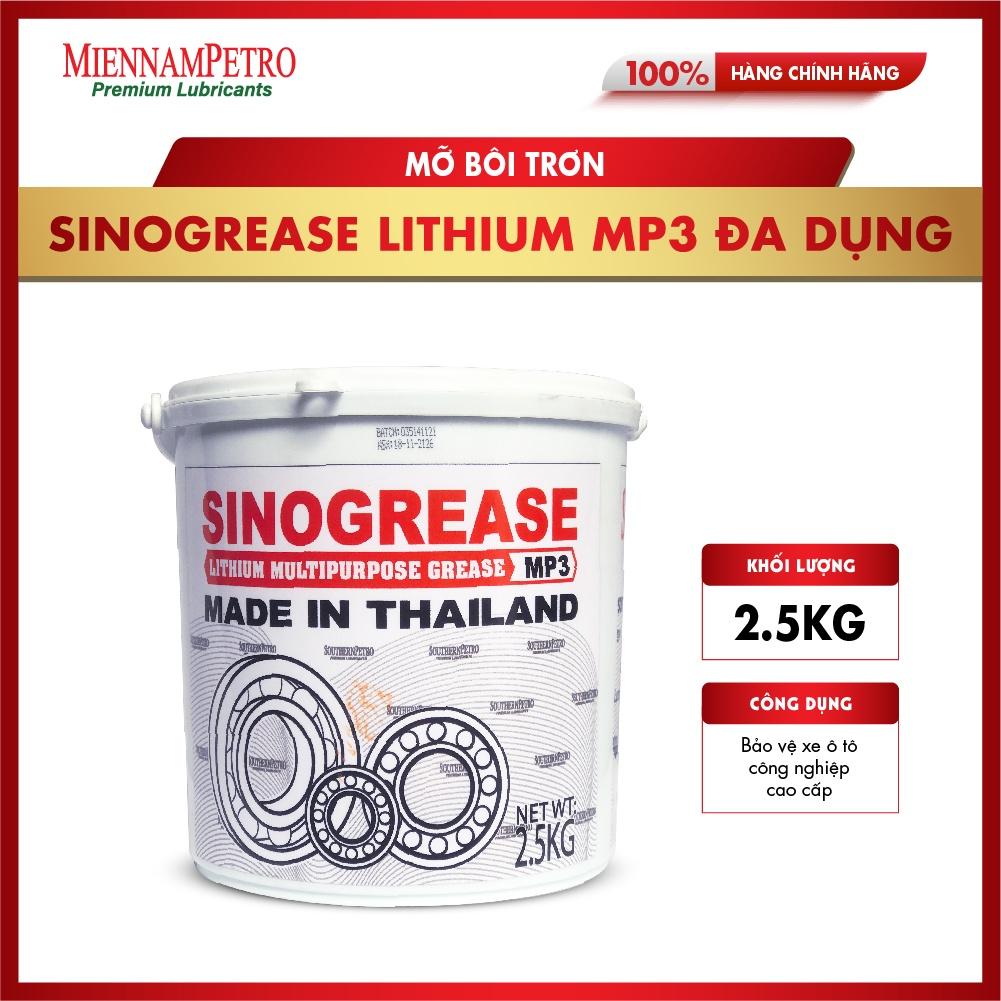 Mỡ Bôi Trơn MiennamPetro Sinogrease Lithium MP3 2,5KG Đa Dụng Bảo Vệ ​Xe Ô Tô Công Nghiệp Cao Cấp