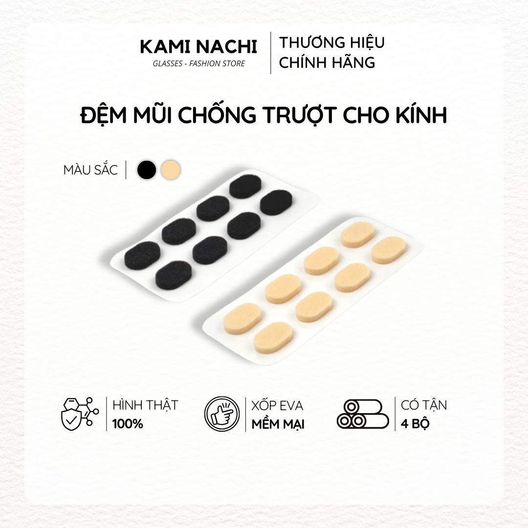 Bộ 8 miếng đệm mũi chống trượt cho kính bằng mút xốp eva siêu mềm KAMI NACHI