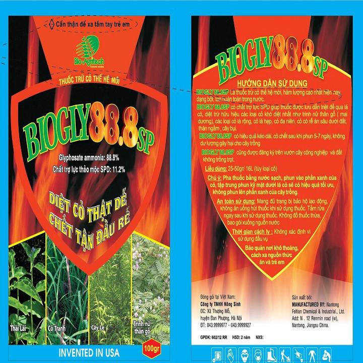 Combo 3 gói Chế Phẩm Trừ cỏ sinh học BIOGLY 88.8 - 100g