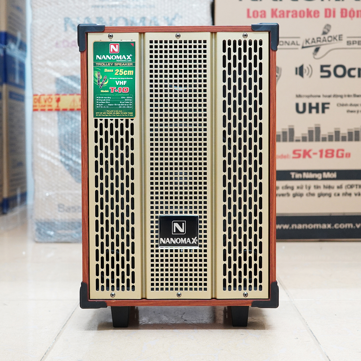 Loa Kéo Karaoke Mini Nanomax T-10 Bass 2.5 Tấc 25cm Công Suất 200W Có Đọc USB Thẻ Nhớ Hàng Chính Hãng