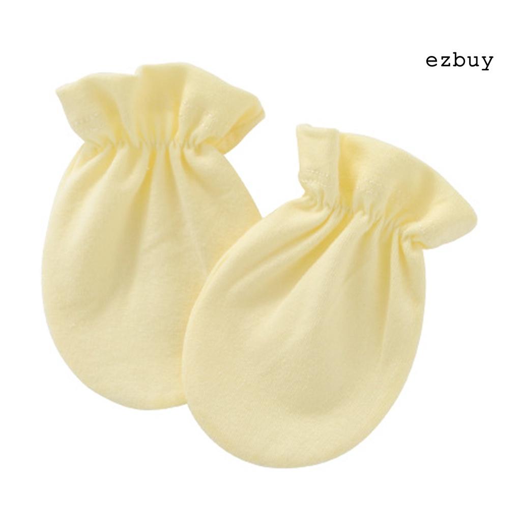 1 đôi găng tay cotton chống trầy xước bảo vệ mặt thân thiện với môi trường in họa tiết dễ thương cho bé sơ sinh