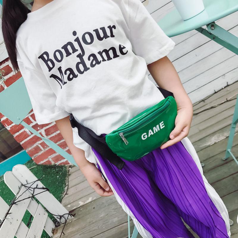 PU Thời Trang Trẻ Em Eo Gói Trẻ Em Đeo Vai In Chữ Bé Ngực Túi Bé Gái Bé Trai Màu Trẻ Sơ Sinh Điện Thoại túi Đeo Bụng