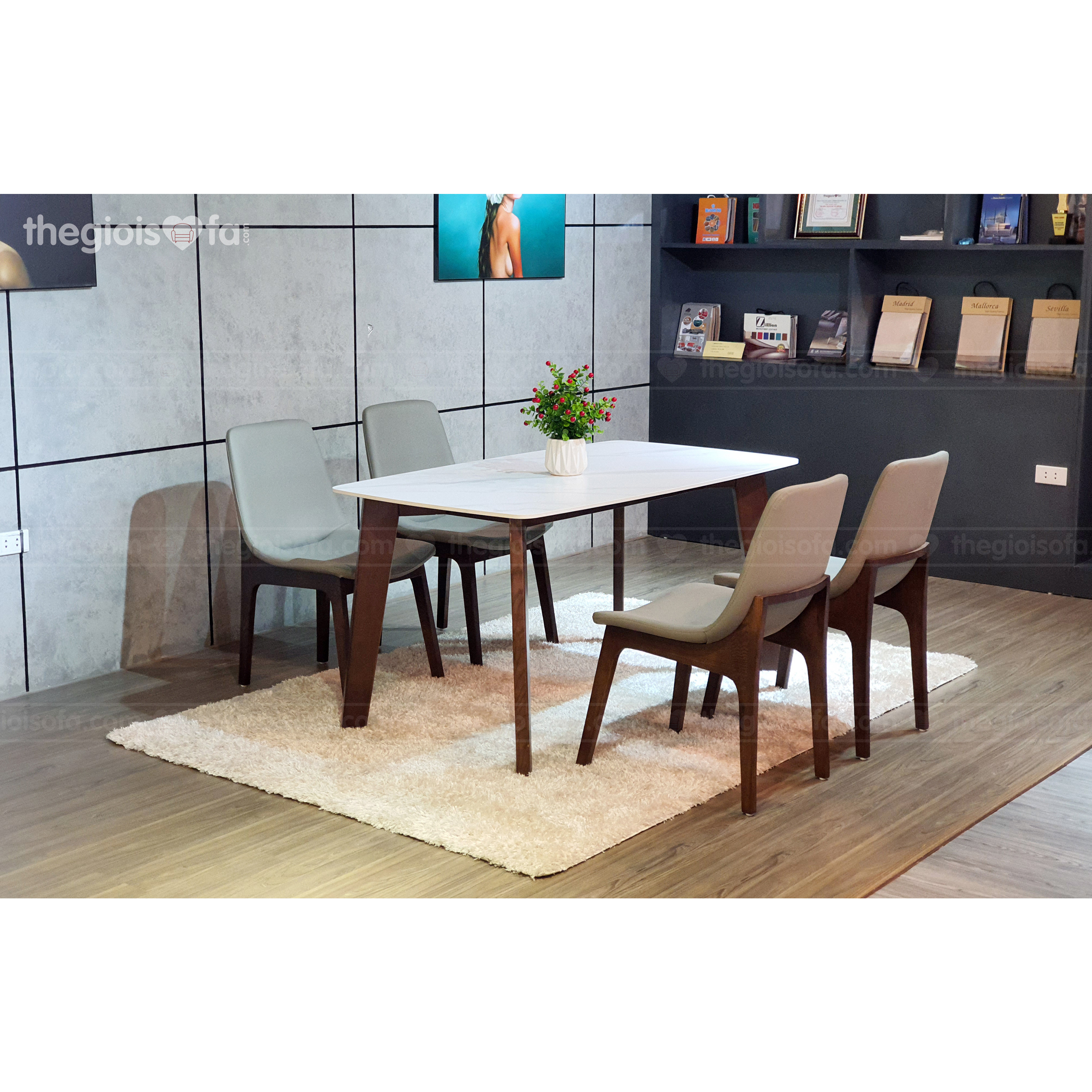 Bàn ăn 4 ghế Bravo – gỗ tần bì cao cấp