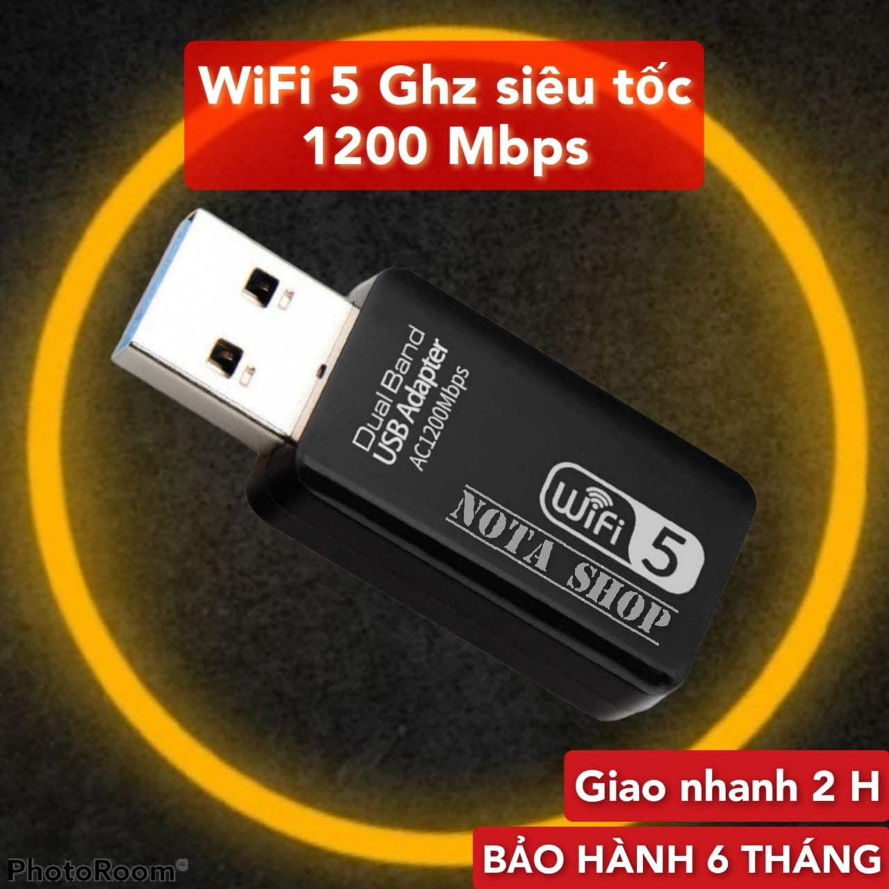 USB Nâng cấp WiFi 5G dễ dàng với USB 3.0, WIFI siêu tốc 1200Mbps, hai băng tần, có 5GHz cho máy bàn PC - Hàng nhập khẩu