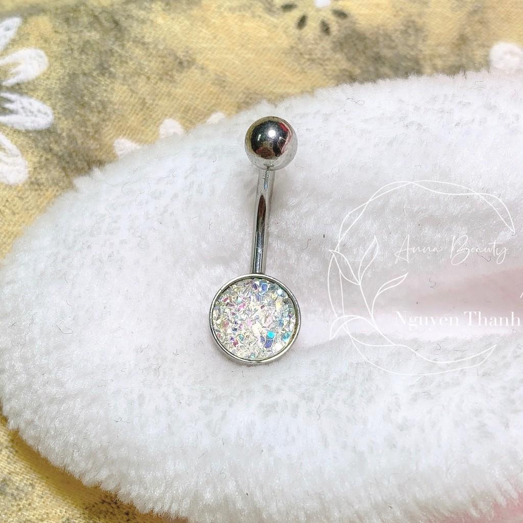 Khuyên rốn đá xinh nhiều màu bằng thép y tế xỏ khuyên piercing - XUÂN SHOP