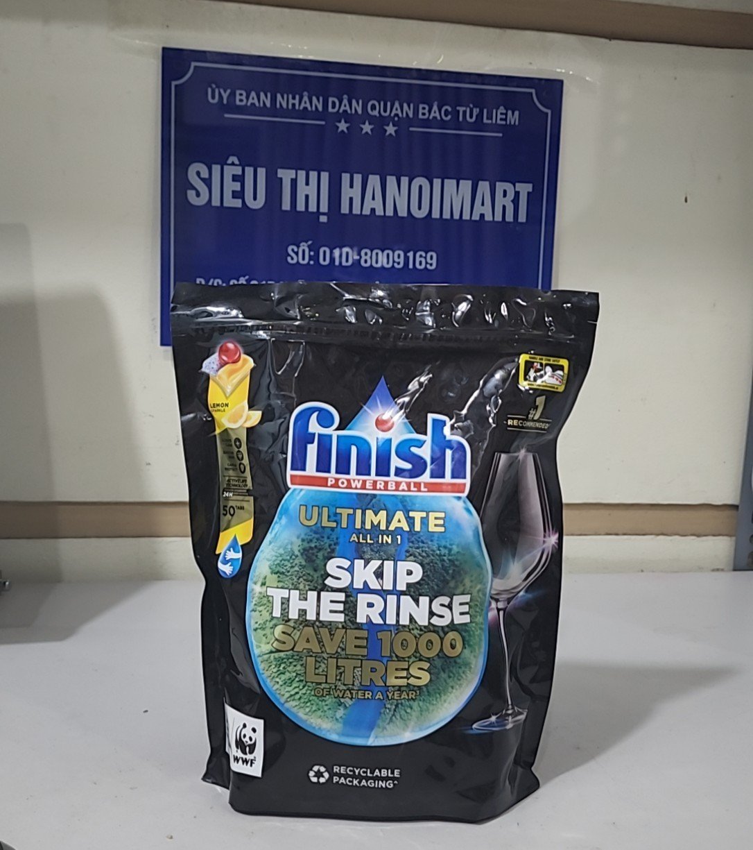 Combo Viên rửa bát Finish quantum ultimate 50 viên + Muối rửa bát Finish 1.5kg + Nước bóng finish 750ml
