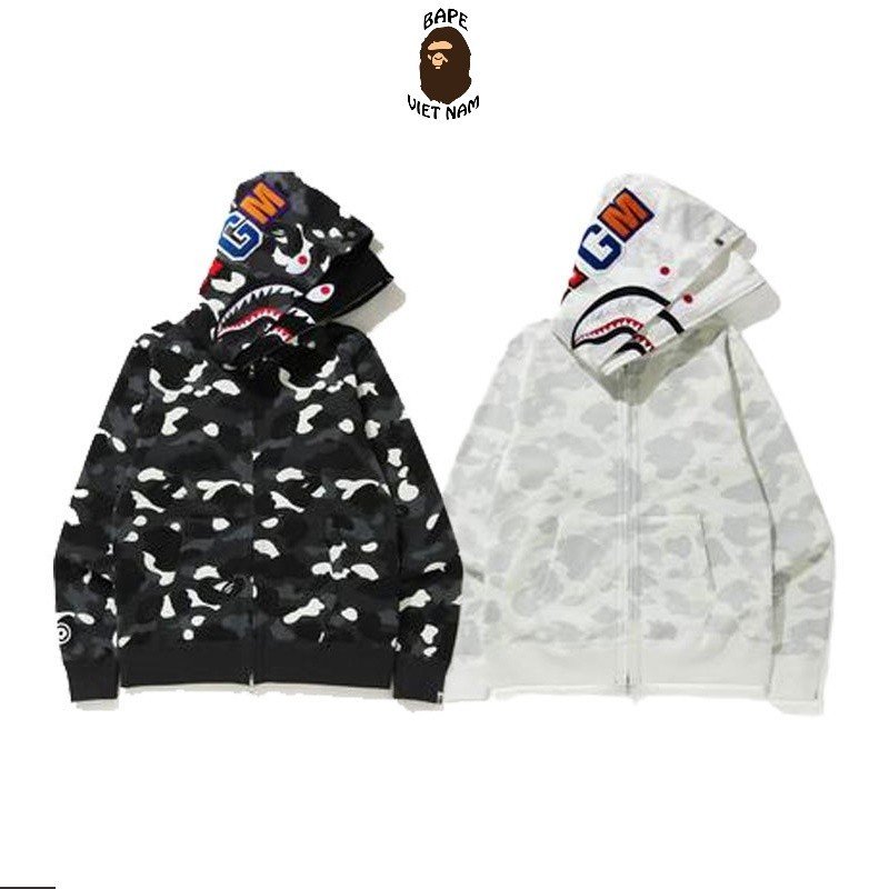 Áo nỉ hoodie zip babe cá mập mũ trùm 2 lớp cá tính