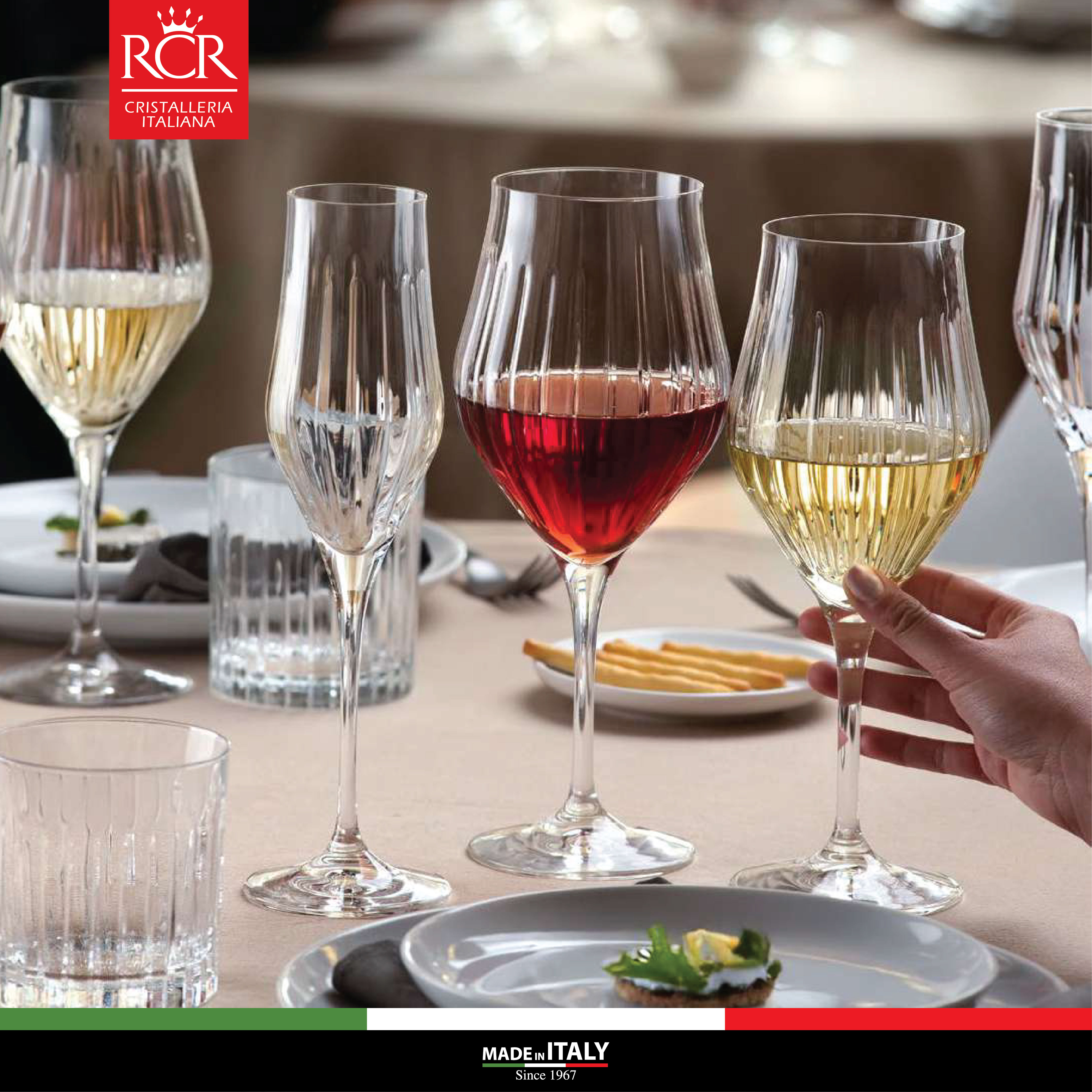 Ly Uống Rượu Vang, Cocktail Thuỷ Tinh Pha Lê Không Chì Ý RCR Crystal Timeless - Timeless Wine Glass 650 ml