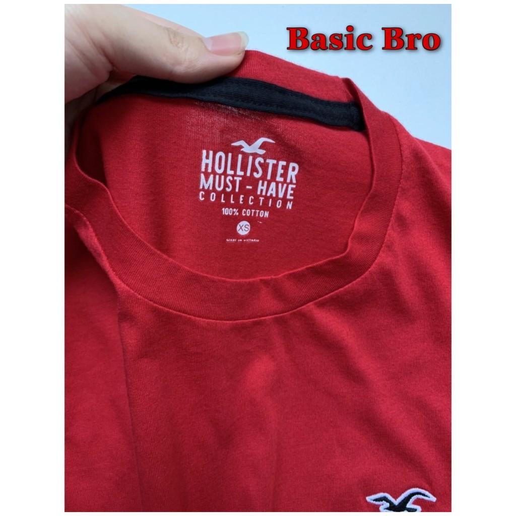 Áo thun nam Áo phông Hollister ngắn tay cổ tròn 100% cotton xuất xịn - BASIC BRO