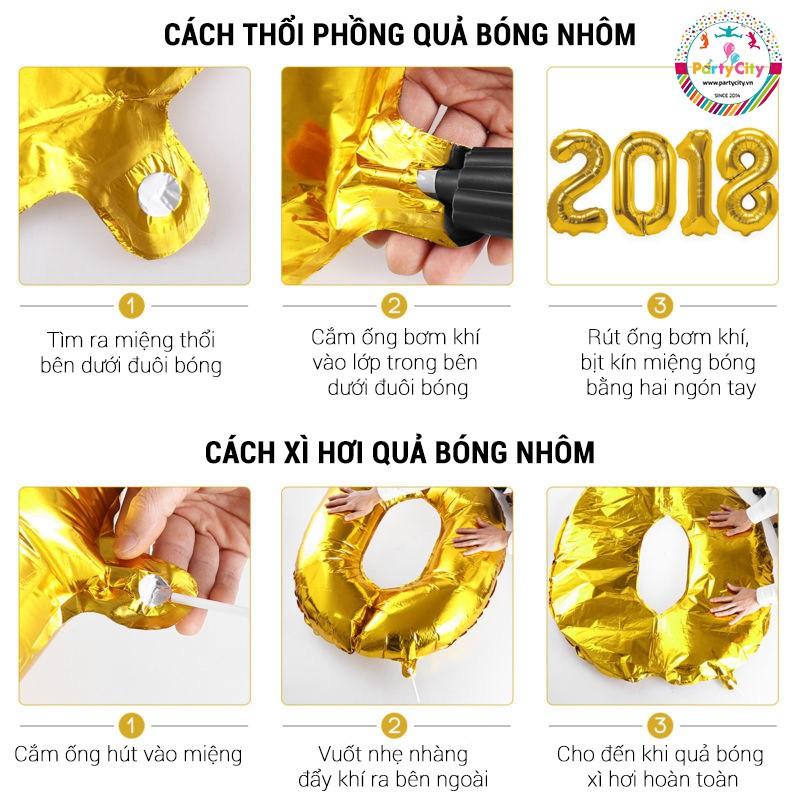 Set trang trí sinh nhật cho bé trai bé gái và người lớn (Tặng kèm băng dính + bơm tay