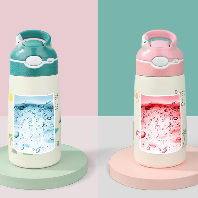 Đồng Hồ Nam Dây Thép Không Gỉ Giữ Nhiệt Mug Cup Dành Cho Trẻ Em Trẻ Con Di Động Dễ Thương Nảy Nắp Giữ Lạnh Ấm Hạc Nước Tặng