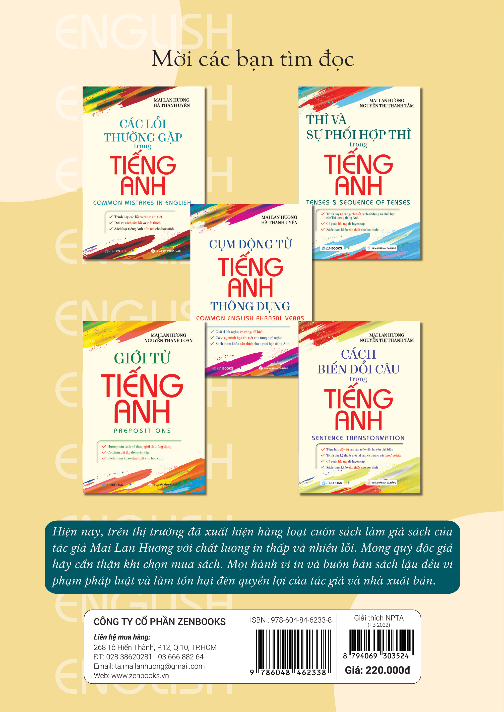 Giải Thích Ngữ Pháp Tiếng Anh Với Bài Tập Và Đáp Án - Tác giả Mai Lan Hương, Hà Thanh Uyên