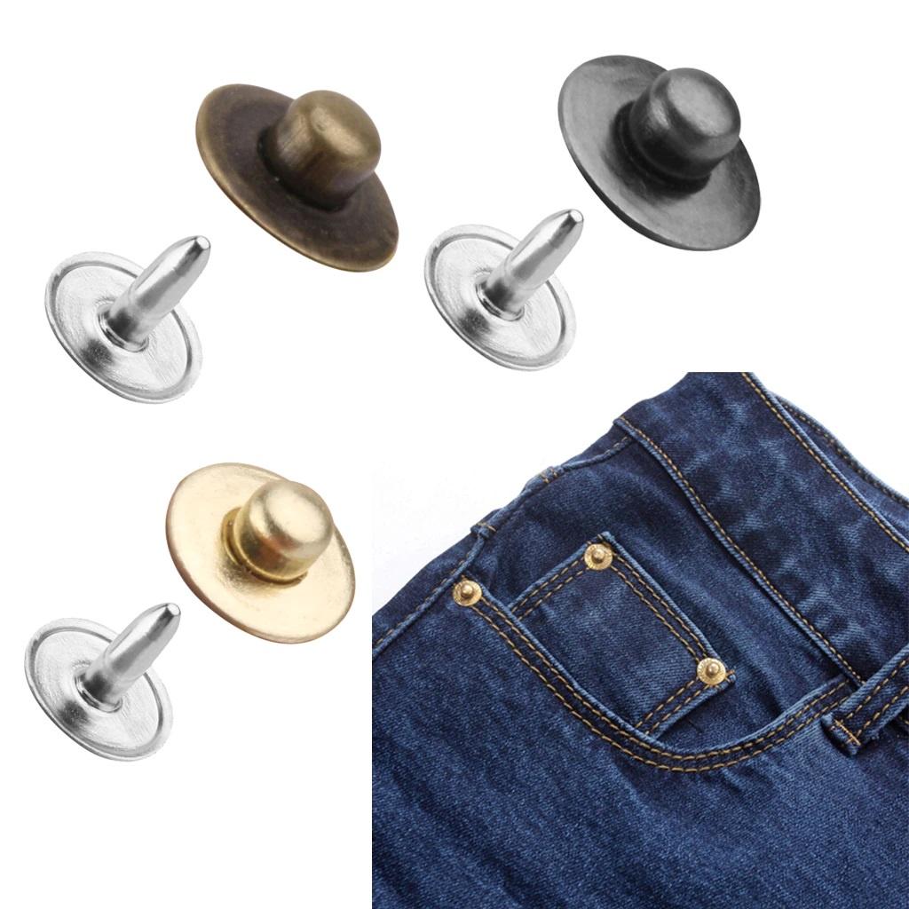 Nút đinh tán cố định túi trước quần jean (rivets for jeans pocket) Bằng thau không gỉ Màu đồng Màu khói Bịch 100 cái