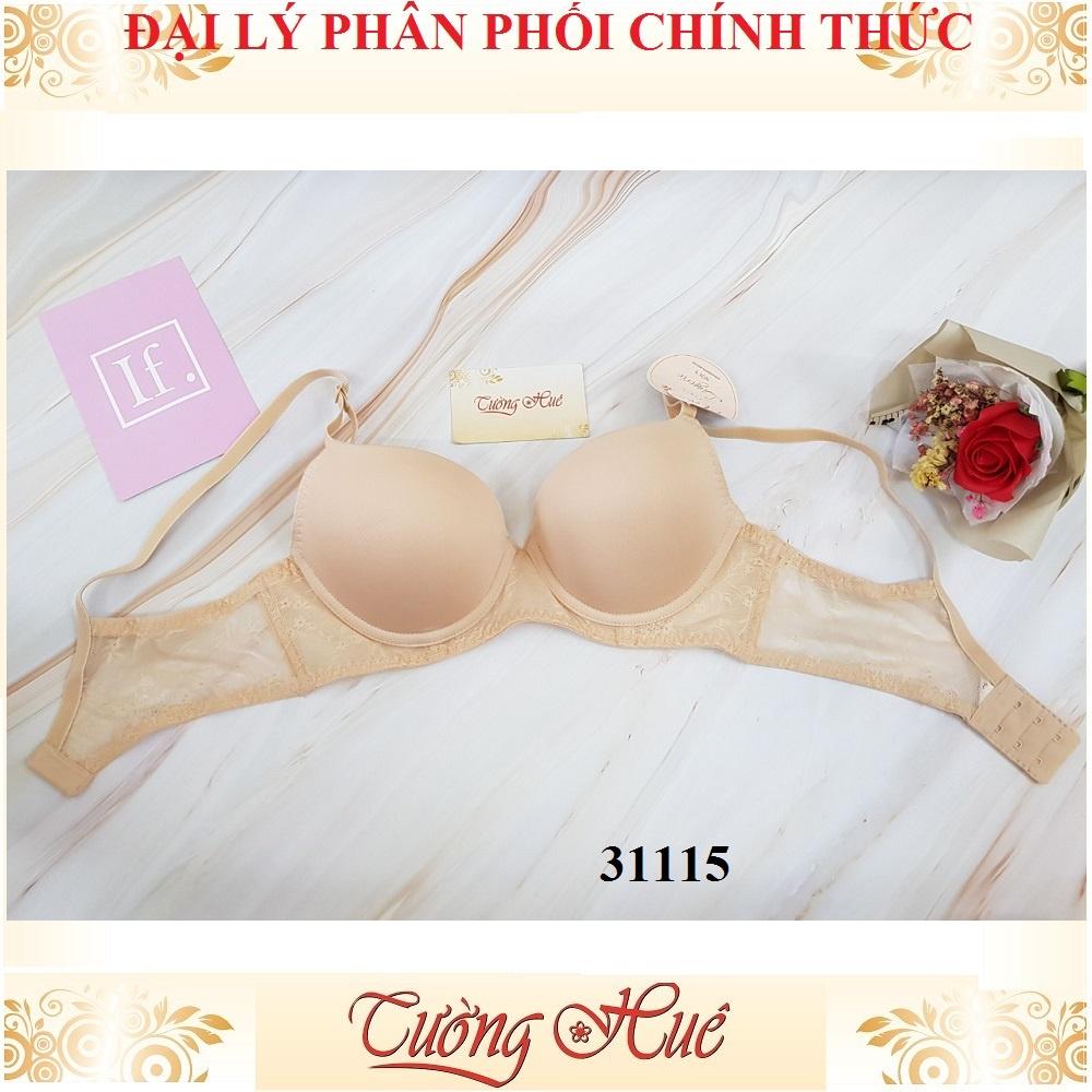 Áo lót nữ Marguerite-Paris 31115 trơn mút mỏng lưng ren bảng to.