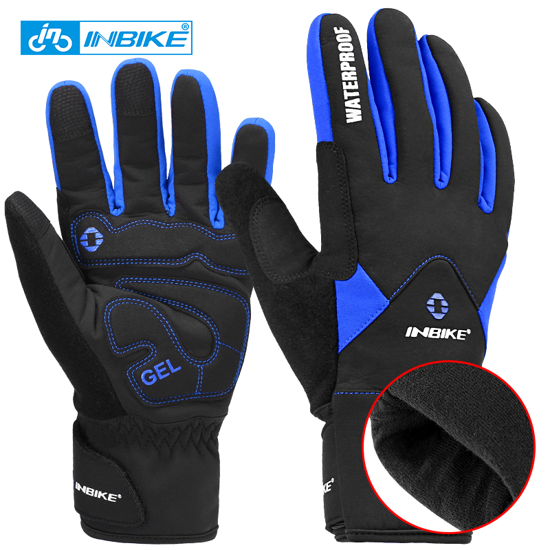 Găng tay xe đạp Inbike Găng tay xe đạp mùa đông Găng tay đầy đủ ngón tay đàn ông phản chiếu găng tay xe đạp cho xe máy đi xe máy Color: 966R Size: L