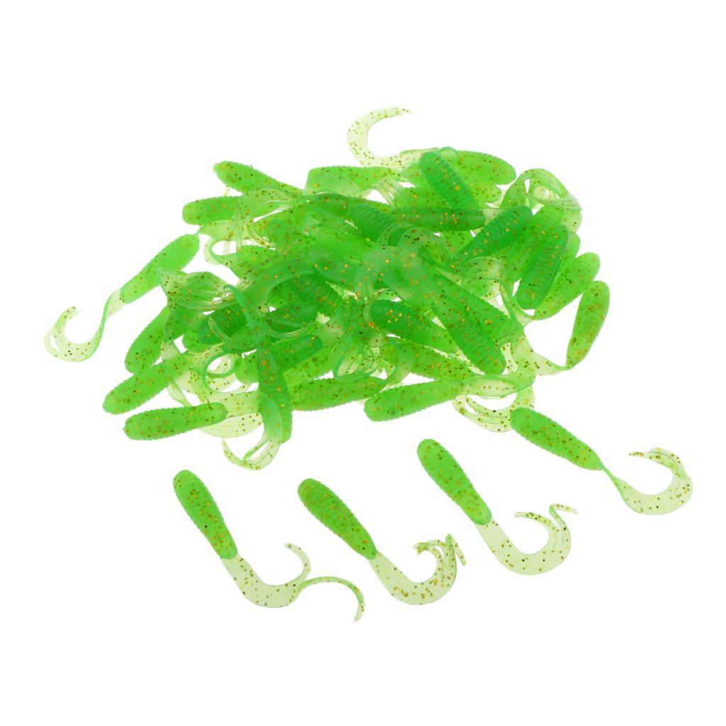 50pcs Soft Fishing Lure Grum Worms Jelly Lure Jig Head Bait Made of durable soft plastic