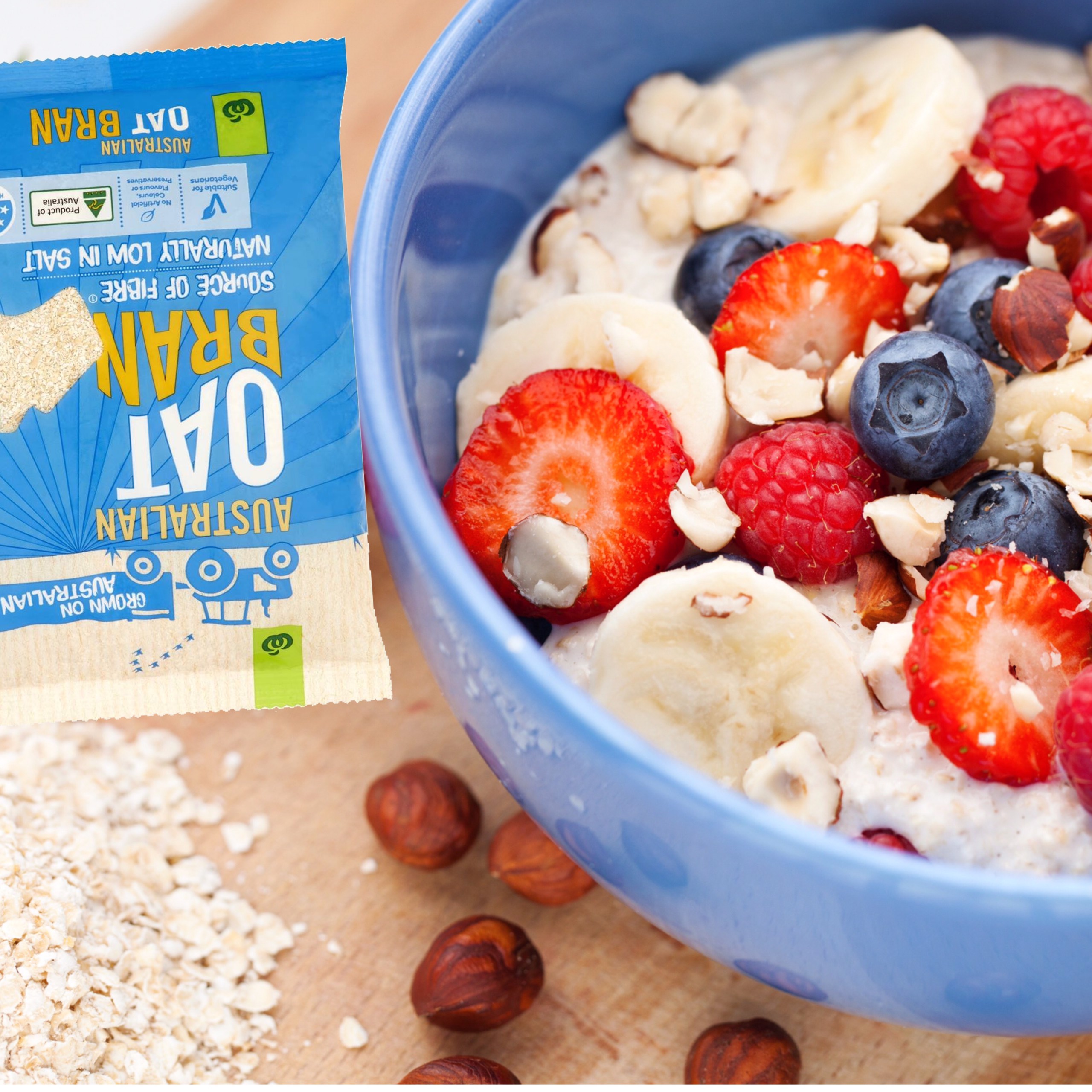 Yến Mạch Ăn Liền Woolworths Oat Bran - Phù Hợp Ăn kiêng, Giúp Giảm Cân, Giảm Cholesterol Trong Máu, Kiểm Soát Đường Máu, Tăng Cường Miễn Dịch - Bịch 500gr