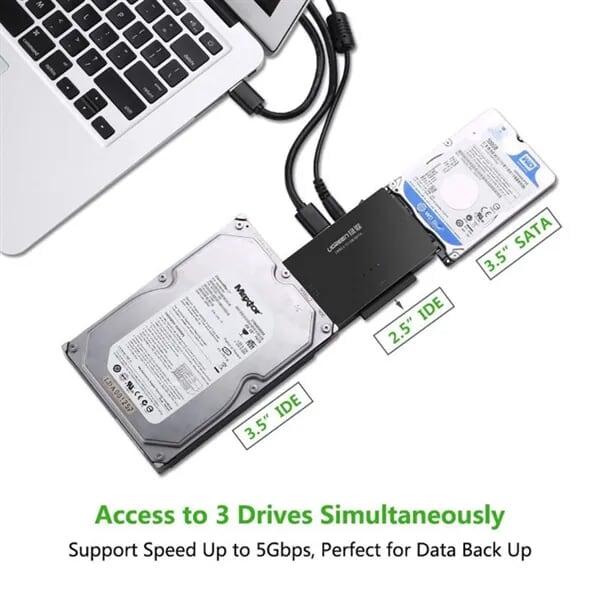 Ugreen UG30353US160TK Bộ chuyển đổi USB 3.0 sang SATA + IDE cao cấp - HÀNG CHÍNH HÃNG