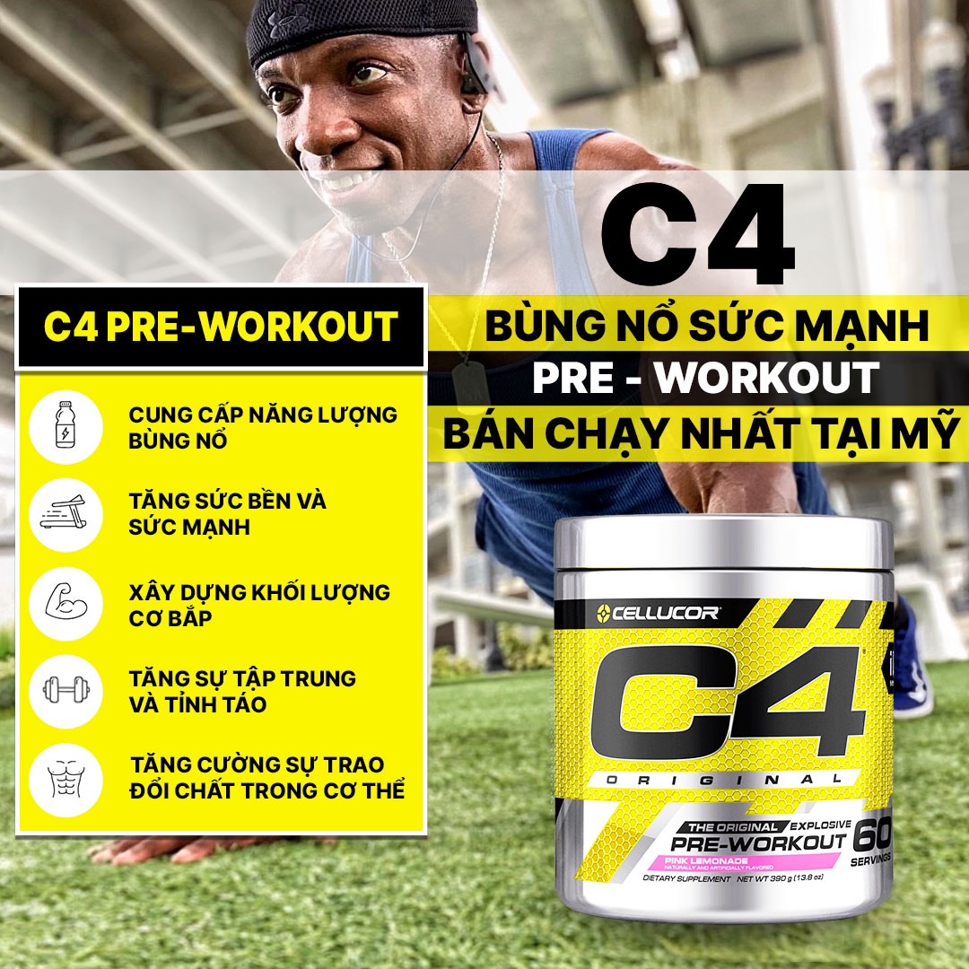 Pre-Workout C4 Original (30 - 60 Servings) - Thương Hiệu Cellucor - Nhiều Hương Vị