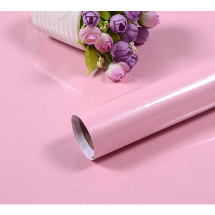 Cuộn 5m dài x 0.6m rộng decal giấy dán bóng dán kệ bếp dán tường MÀU HỒNG