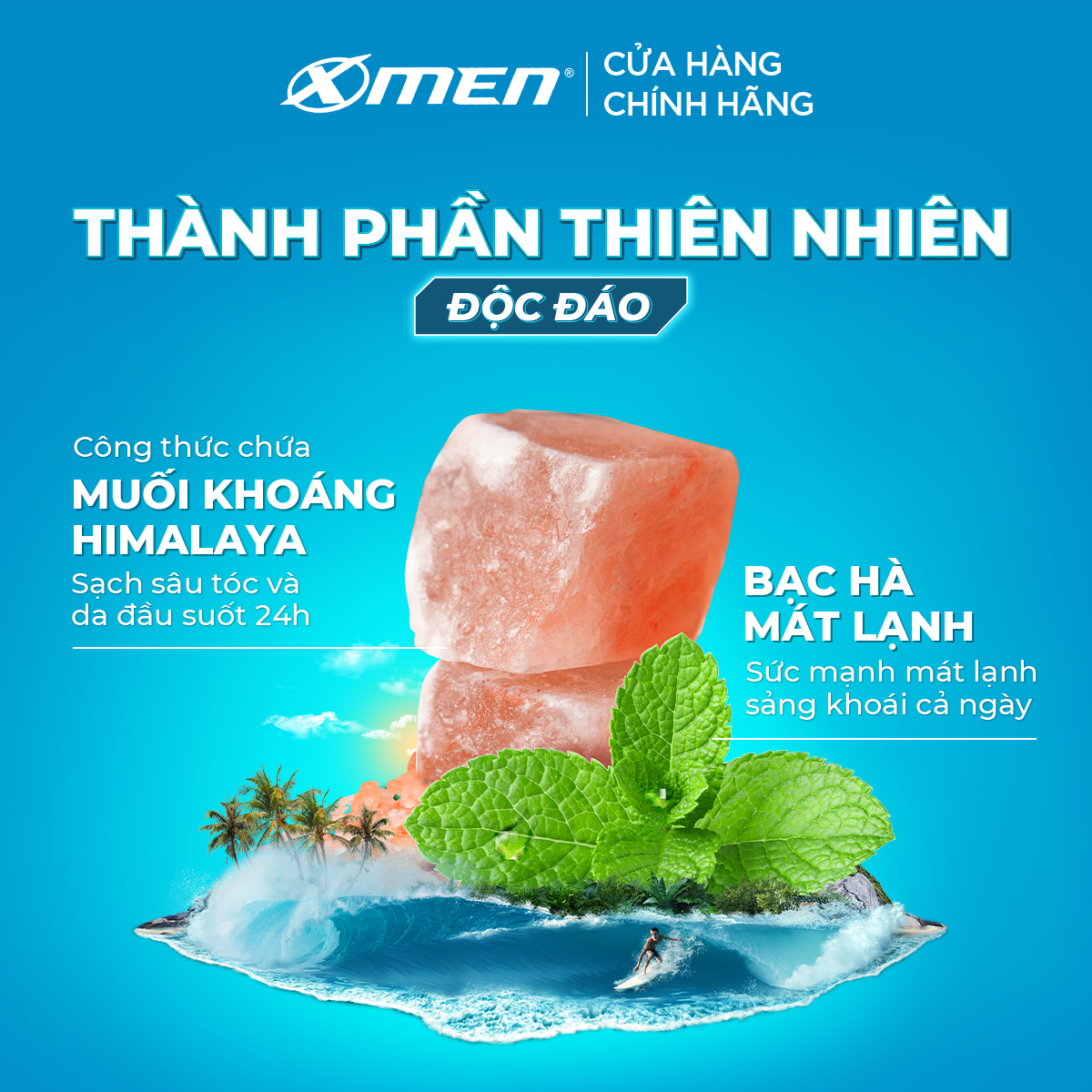 Combo 2 Dầu gội Sạch Gàu X-Men Clean & Fresh 24h Sạch Sâu 630g/chai