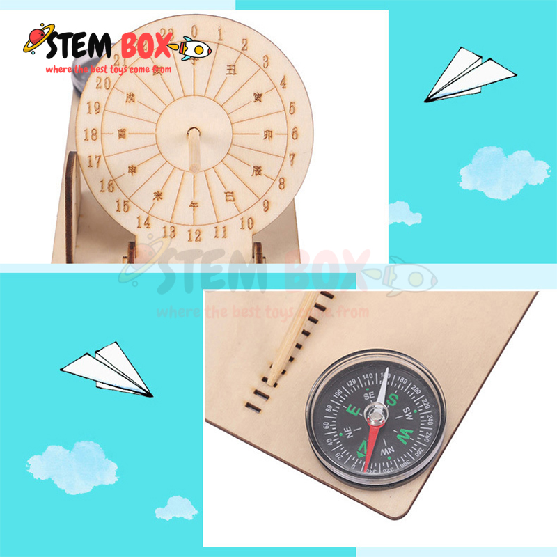 Đồ chơi khoa học tự lắp ghép mô hình đồng hồ mặt trời - Trò chơi DIY STEM BOX