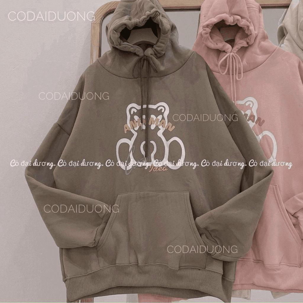Áo Hoodie Nỉ Lót Bông form rộng Gấu Feel Good (nam nữ đều mặc đc