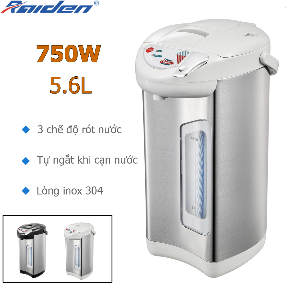 Bình thủy điện 5.6L Ladomax HA-1656 có 3 chế độ rót, thiết kế 3 lớp cách nhiệt với ruột bình bằng inox 304 không gỉ - Hàng chính hãng