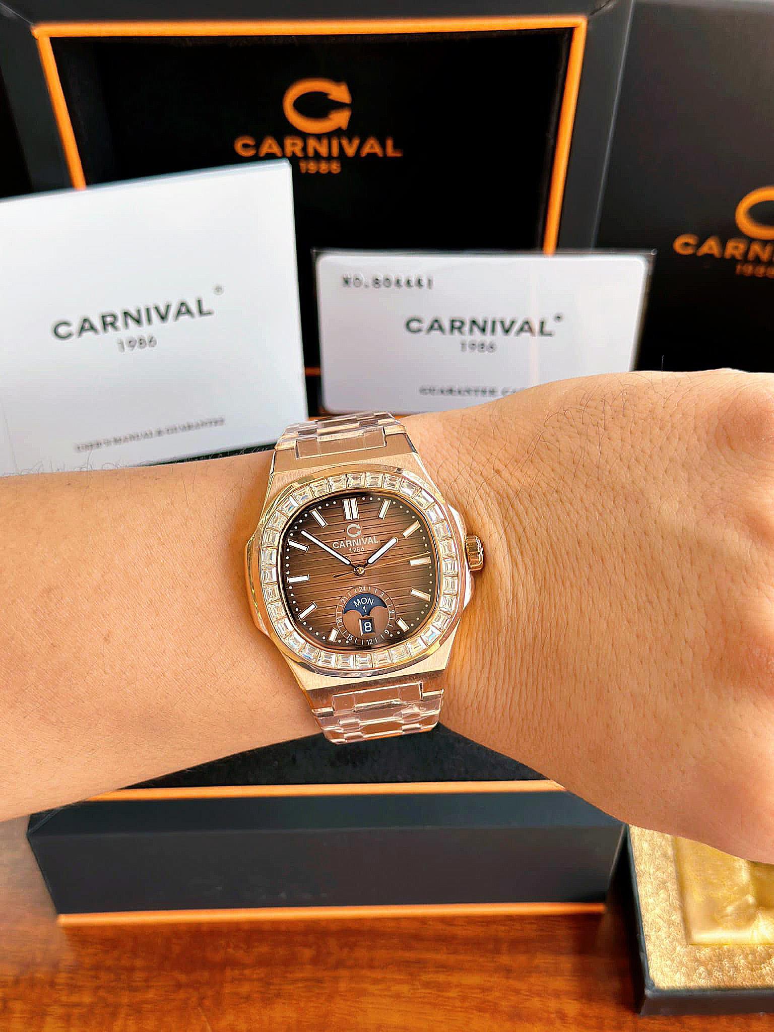 Đồng Hồ Nam Dây Thép Carnival Nautilus 8110G-VH-KL Automatic - Kính Sapphire - Size 41mm - 3 Màu - 8110G-VH-KL-D - 8110G-VH-KL-N - 8110G-VH-KL-X