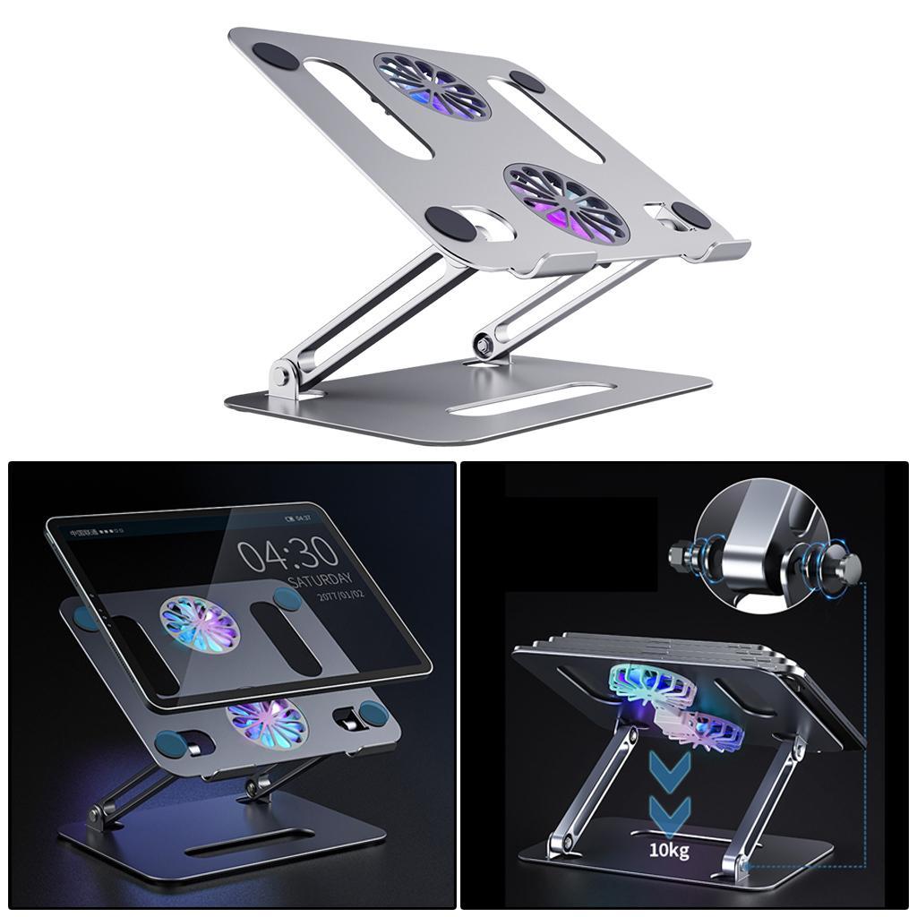 Adjustable Metal Laptop Stand Reading Holder Riser with Cooling Fan
