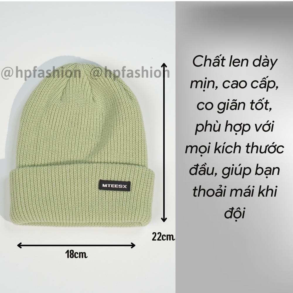 Mũ len dệt kim beanie Thêu MTEESX Hàn Quốc thời trang unisex thu đông giữ ấm cho nam nữ