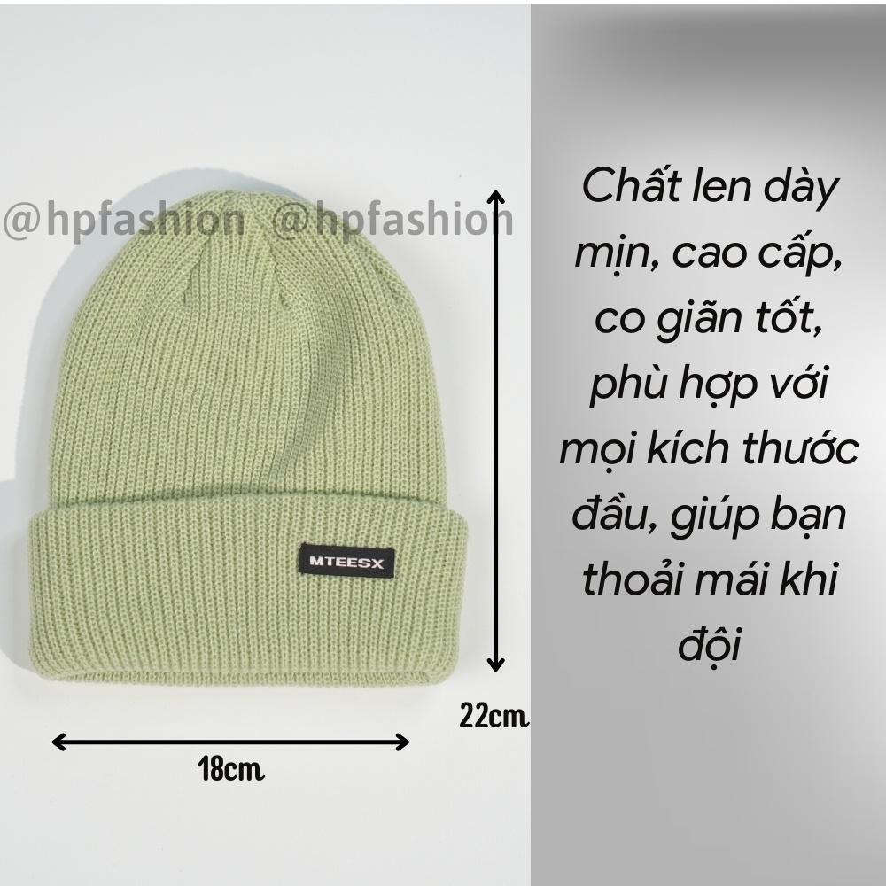 Mũ len dệt kim beanie Thêu MTEESX Hàn Quốc thời trang unisex thu đông giữ ấm cho nam nữ