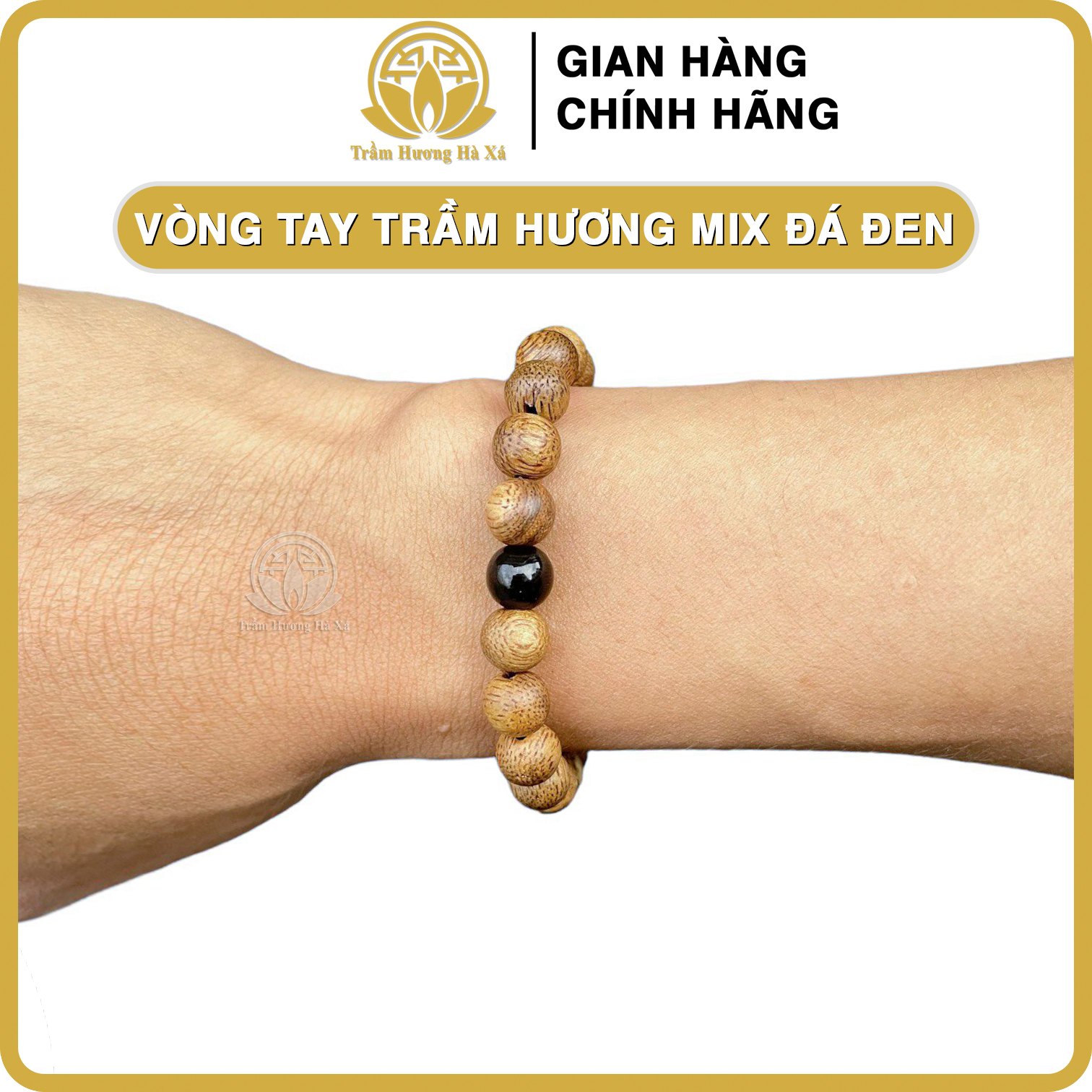 Vòng tay mix đá theo mệnh phong thủy trầm hương HÀ XÁ đeo tay cặp đôi nam nữ mệnh kim mộc thủy hỏa thổ may mắn tài lộc