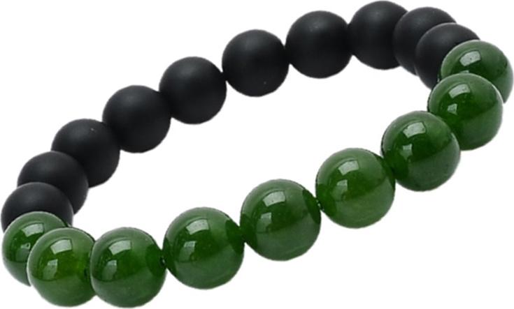 Gembank Vòng Tay Đá Cẩm Thạch Xanh Đá Onyx Đen Tự Nhiên 10MM