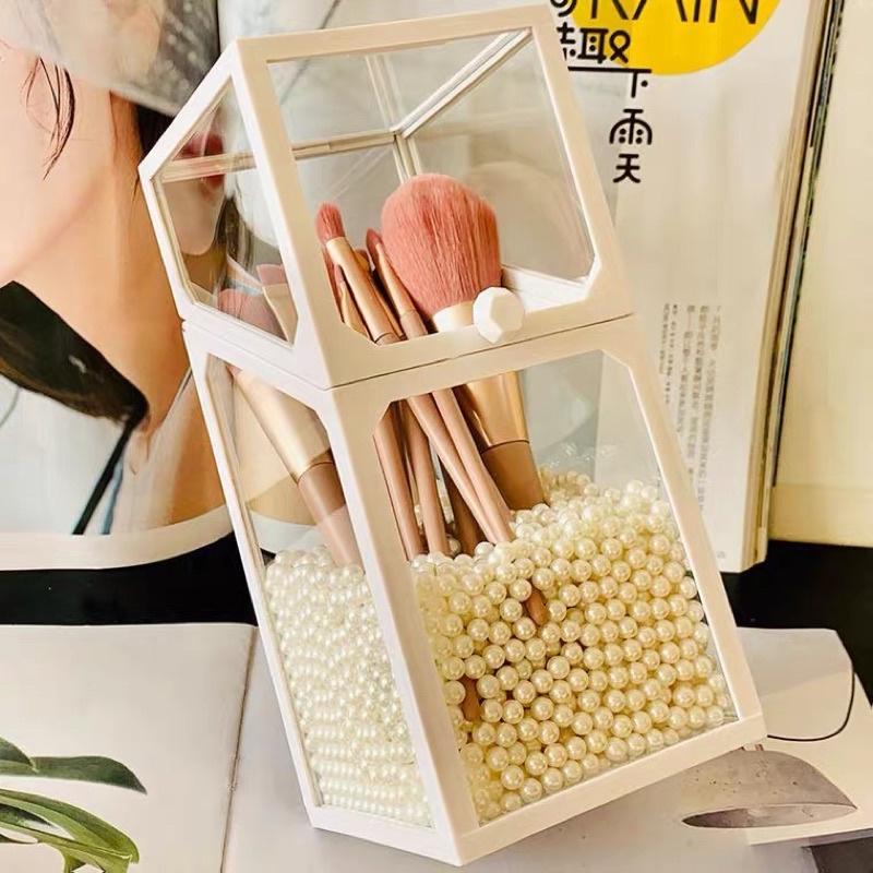 Hộp đựng cọ bằng thuỷ tinh cao cấp có nắp chống bụi