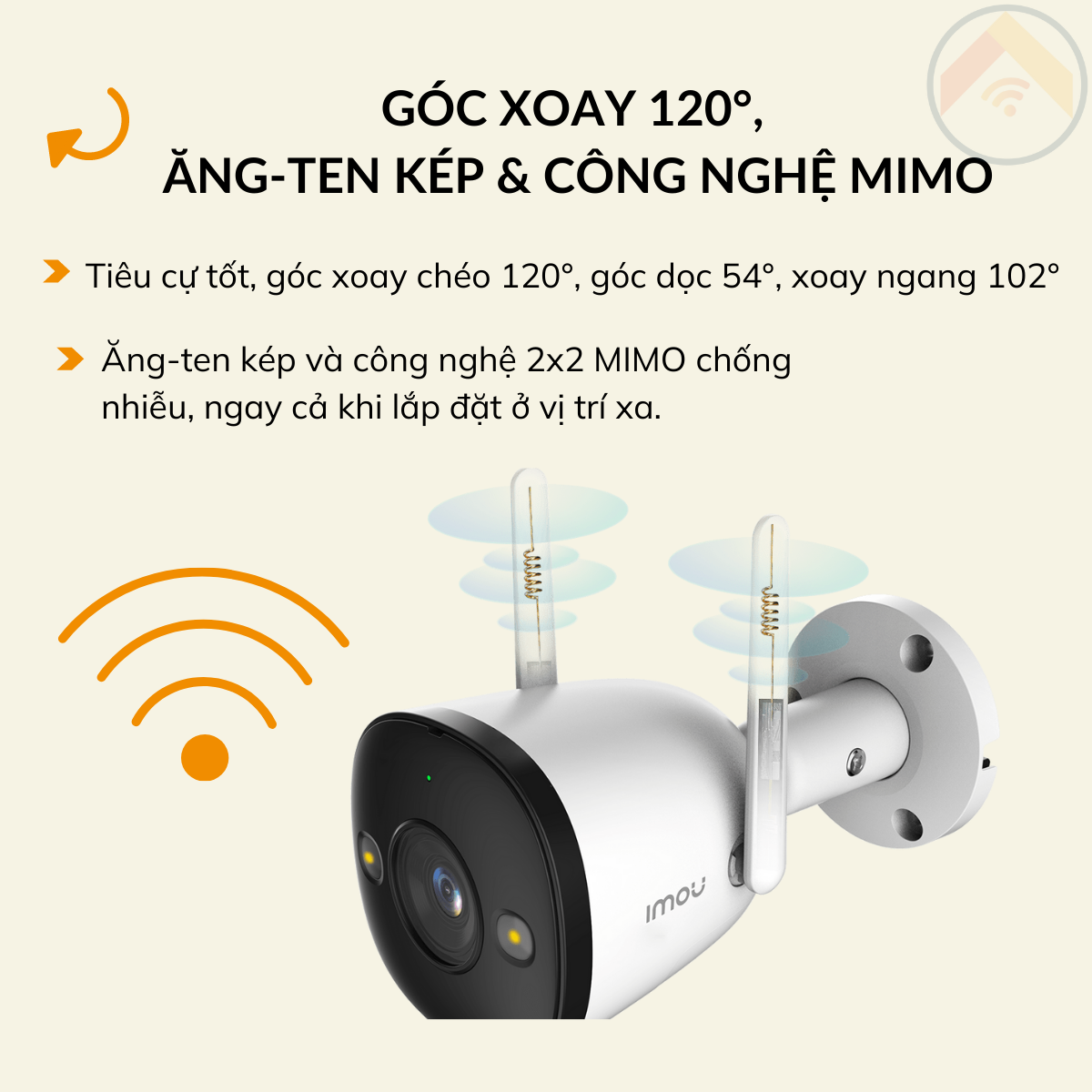 Hàng chính hãng Camera giám sát IMOU Bullet 2E-D F22FP kèm thẻ 32GB Wifi 2MP H264 đàm thoại 2 chiều
