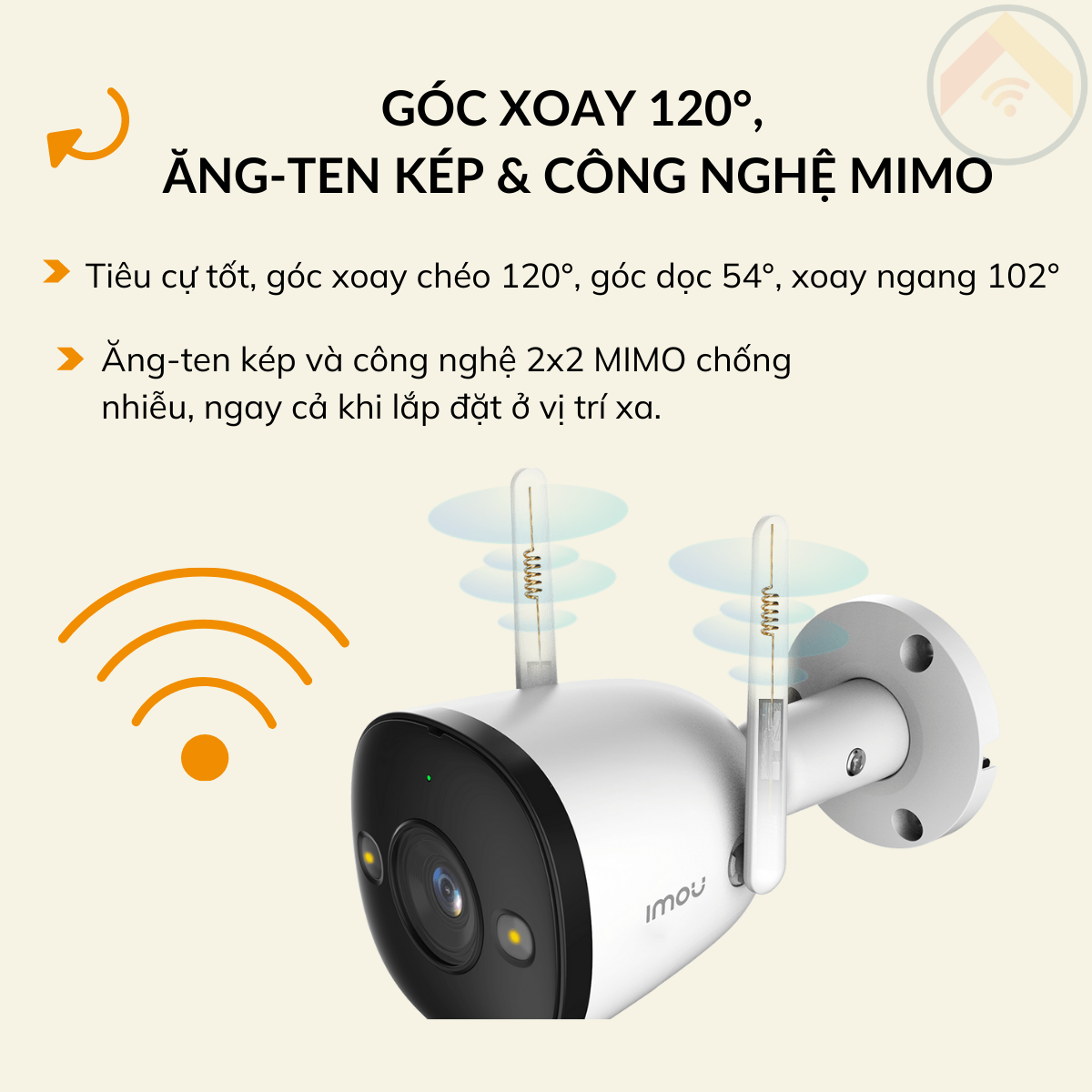 Hàng chính hãng Camera giám sát IMOU Bullet 2E-D F22FP kèm thẻ 32GB Wifi 2MP (1080P) H264 đàm thoại 2 chiều