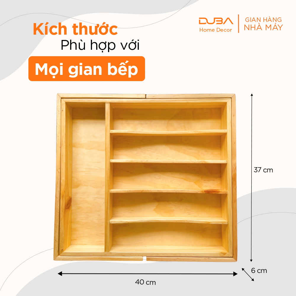 Khay gỗ chia ngăn nới rộng chuẩn xuất khẩu Châu Âu - DUBA (Hàng xuất dư)