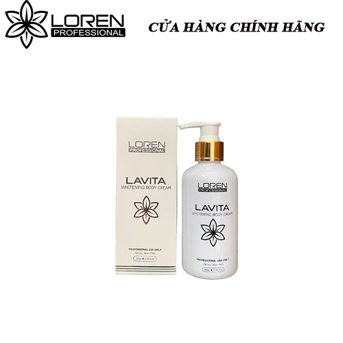 Kem dưỡng da Lavita Whitening Body Cream Loren Professional dưỡng ẩm da, dưỡng trắng da mềm mịn, hỗ trợ phục hồi da, giúp ngăn ngừa lão hóa