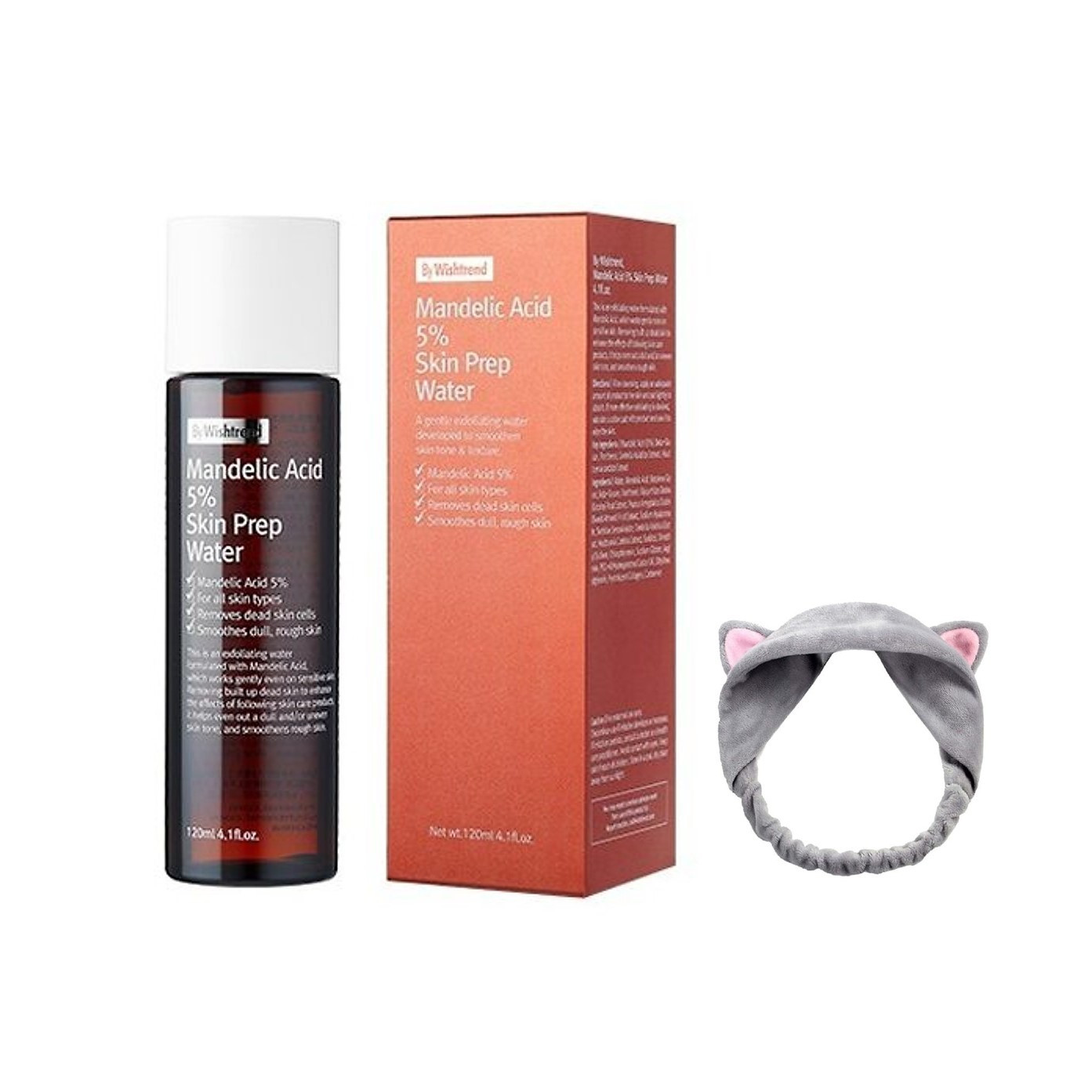 Dung Dịch Tẩy Tế Bào Chết By Wishtrend Mandelic Acid 5% Skin Prep Water 120ml + Tặng Kèm 1 Băng đô Tai Mèo Xinh Xắn (Màu Ngẫu Nhiên)