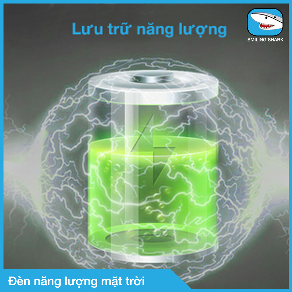 Đèn Led năng lượng mặt trời Smiling Shark thắp sáng sân vườn ngoài trời, gắn cổng, ban công, lan can, lối đi, sân nhà, sân thượng, tự động sạc năng lượng ban ngày, bật tắt theo cảm ứng hồng ngoại khi có người đến gần, chống nước IP65 - Hàng chính hãng