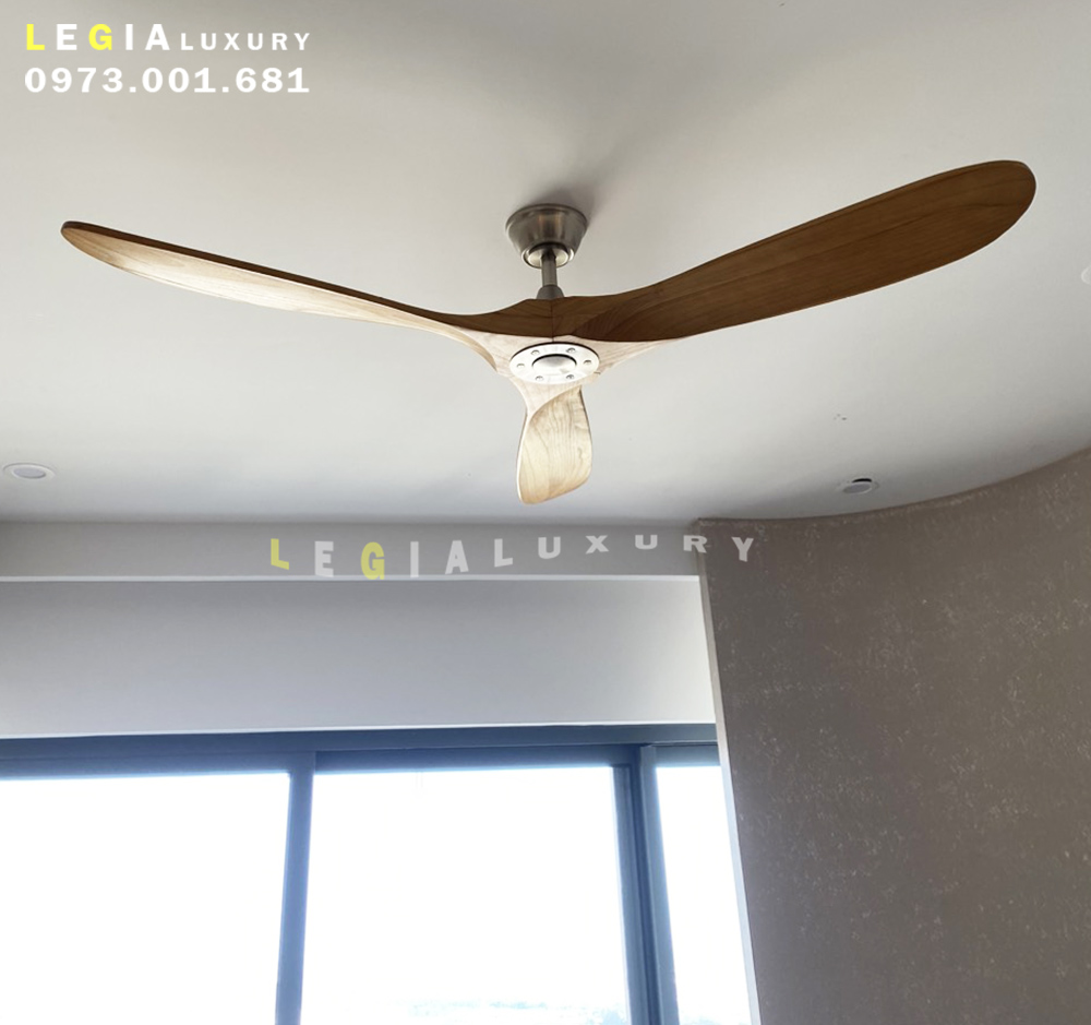 Quạt Trần Trang Trí Phòng Khách Phong Cách Đông Dương LÊ GIA LGFAN713V - Chiều Cao 25cm - Sải Cánh 152cm - Bảo Hành 5 Năm
