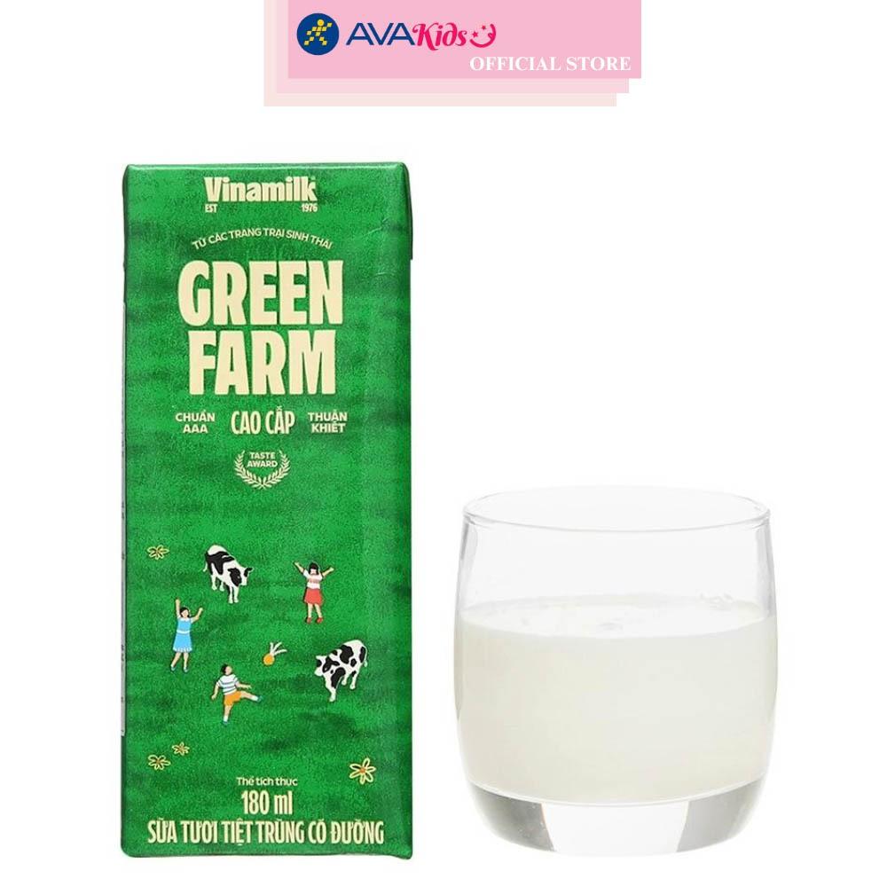 Thùng 48 hộp sữa tươi Vinamilk Green Farm có đường 180 ml (từ 1 tuổi)